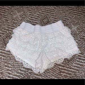 White Crocheted Shorts
